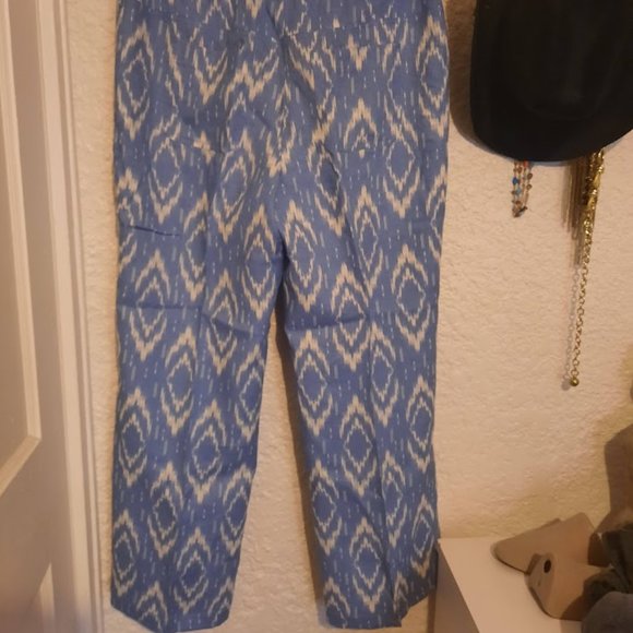 Chico's Linen Ikat Wide Leg Pants NWOT Chico's 1.5 10/12 - Picture 3 of 4